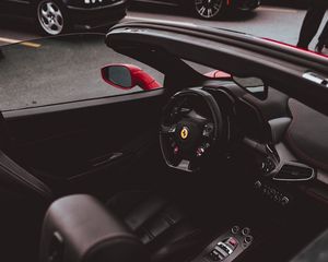 Preview wallpaper car, sports car, steering wheel, salon