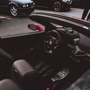 Preview wallpaper car, sports car, steering wheel, salon