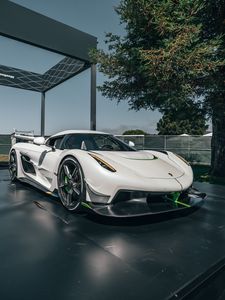 Preview wallpaper car, sports car, supercar, white, side view