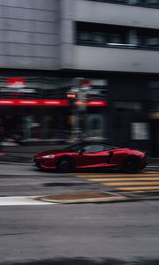 Preview wallpaper car, sports car, supercar, red, street, speed