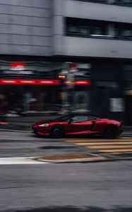 Preview wallpaper car, sports car, supercar, red, street, speed