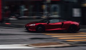Preview wallpaper car, sports car, supercar, red, street, speed