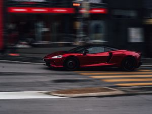 Preview wallpaper car, sports car, supercar, red, street, speed