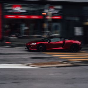Preview wallpaper car, sports car, supercar, red, street, speed