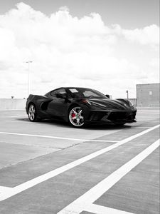 Preview wallpaper car, sports car, supercar, black, side view