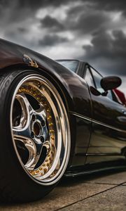 Preview wallpaper car, sports car, wheel, bottom view, black