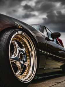 Preview wallpaper car, sports car, wheel, bottom view, black