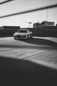 Preview wallpaper car, sports car, white, front view, bw