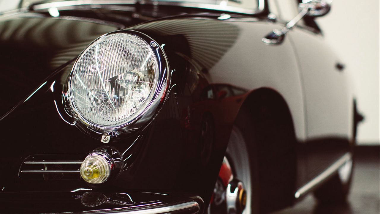 Wallpaper car, sportscar, black, headlight, front view