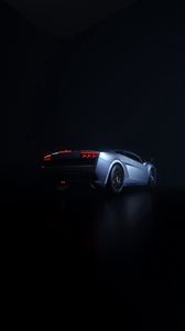 Preview wallpaper car, sportscar, dark, rear view, backlight