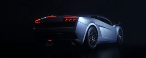 Preview wallpaper car, sportscar, dark, rear view, backlight