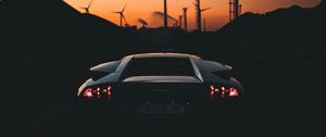 Preview wallpaper car, sportscar, dark, rear view, dusk