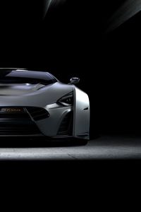 Preview wallpaper car, sportscar, gray, front view, dark