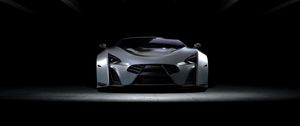 Preview wallpaper car, sportscar, gray, front view, dark