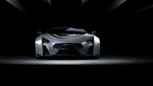 Preview wallpaper car, sportscar, gray, front view, dark