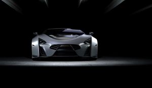 Preview wallpaper car, sportscar, gray, front view, dark