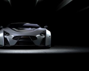 Preview wallpaper car, sportscar, gray, front view, dark