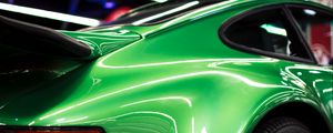 Preview wallpaper car, sportscar, green, side view, wheel