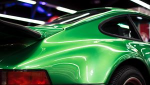 Preview wallpaper car, sportscar, green, side view, wheel