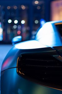 Preview wallpaper car, sportscar, headlight, wing, rear view, close-up