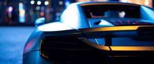 Preview wallpaper car, sportscar, headlight, wing, rear view, close-up