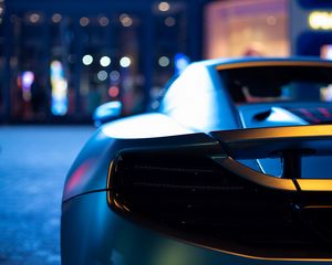 Preview wallpaper car, sportscar, headlight, wing, rear view, close-up