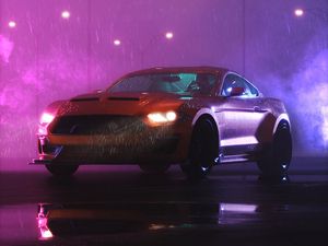 Preview wallpaper car, sportscar, night, rain, wet, dark