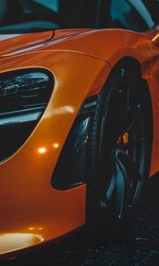 Preview wallpaper car, sportscar, orange, wheel