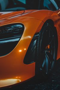 Preview wallpaper car, sportscar, orange, wheel