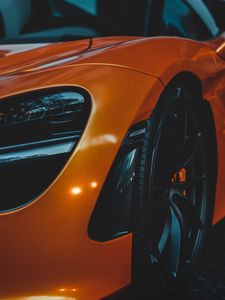 Preview wallpaper car, sportscar, orange, wheel