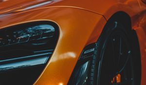 Preview wallpaper car, sportscar, orange, wheel