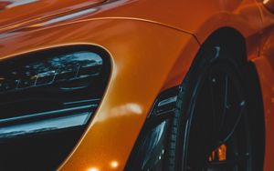 Preview wallpaper car, sportscar, orange, wheel