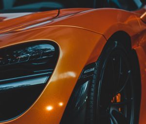 Preview wallpaper car, sportscar, orange, wheel