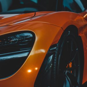 Preview wallpaper car, sportscar, orange, wheel