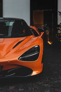 Preview wallpaper car, sportscar, orange, supercar, front view