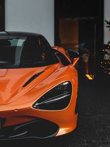 Preview wallpaper car, sportscar, orange, supercar, front view