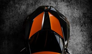 Preview wallpaper car, sportscar, orange, black, top view