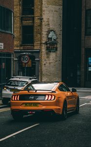 Preview wallpaper car, sportscar, orange, rear view