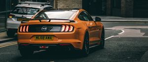 Preview wallpaper car, sportscar, orange, rear view