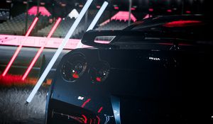Preview wallpaper car, sportscar, rear view, dark, night, lights