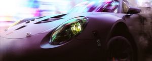 Preview wallpaper car, sportscar, speed, smoke, neon, lights