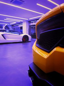 Preview wallpaper car, sportscar, supercar, yellow, white