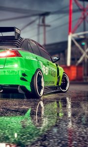 Preview wallpaper car, sportscar, tuning, green, side view