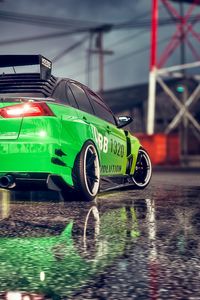 Preview wallpaper car, sportscar, tuning, green, side view