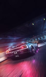 Preview wallpaper car, sportscar, tunnel, light, speed