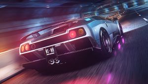 Preview wallpaper car, sportscar, tunnel, light, speed