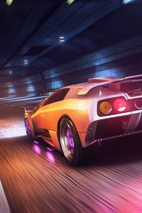 Preview wallpaper car, sportscar, wet, tunnel, speed