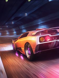 Preview wallpaper car, sportscar, wet, tunnel, speed