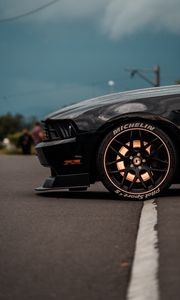 Preview wallpaper car, sportscar, wheel, black, side view