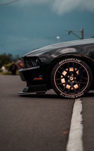 Preview wallpaper car, sportscar, wheel, black, side view